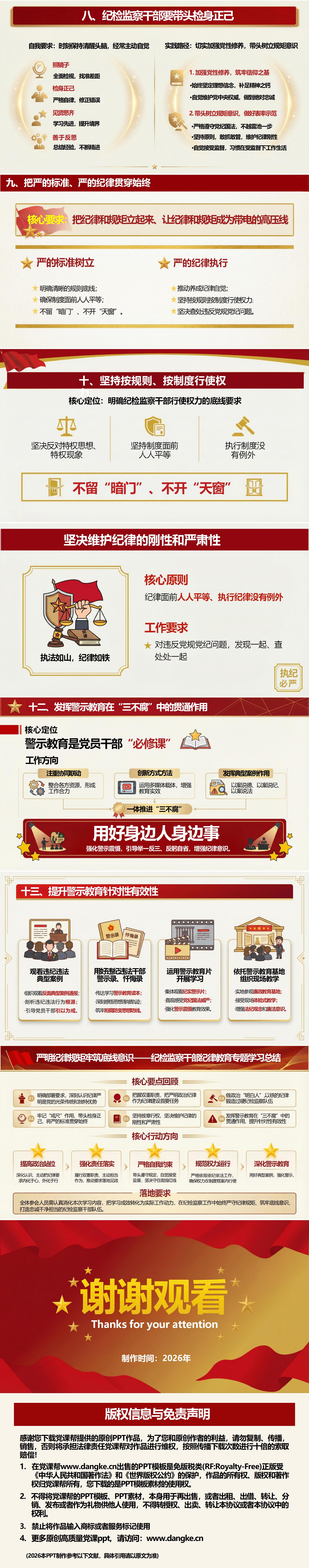 领导干部讲纪律党课PPT下载：严明纪律规矩 强化责任担当（18页+配套讲稿）内容页预览