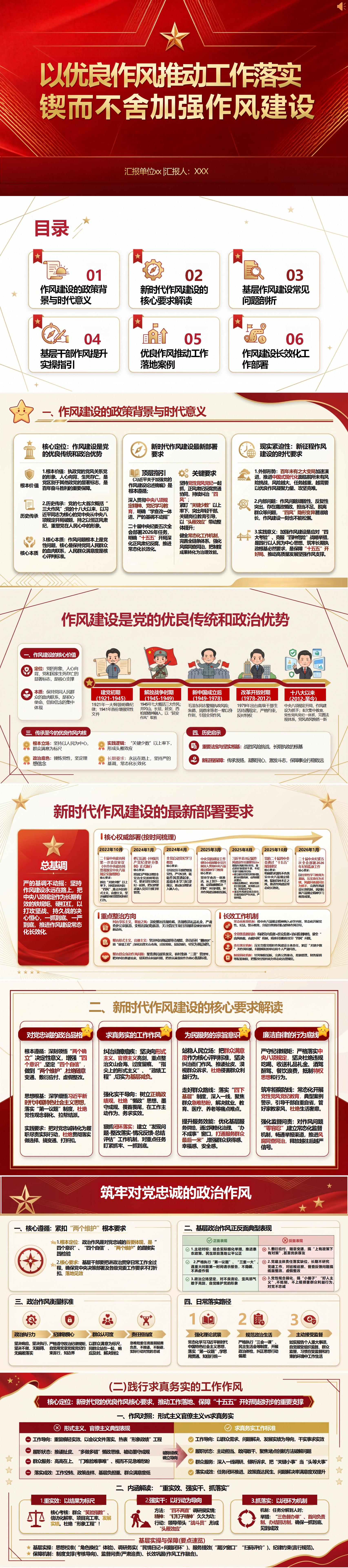 作风建设领导干部讲党课PPT：以优良作风推动工作落实（16页+配套讲稿）封面预览