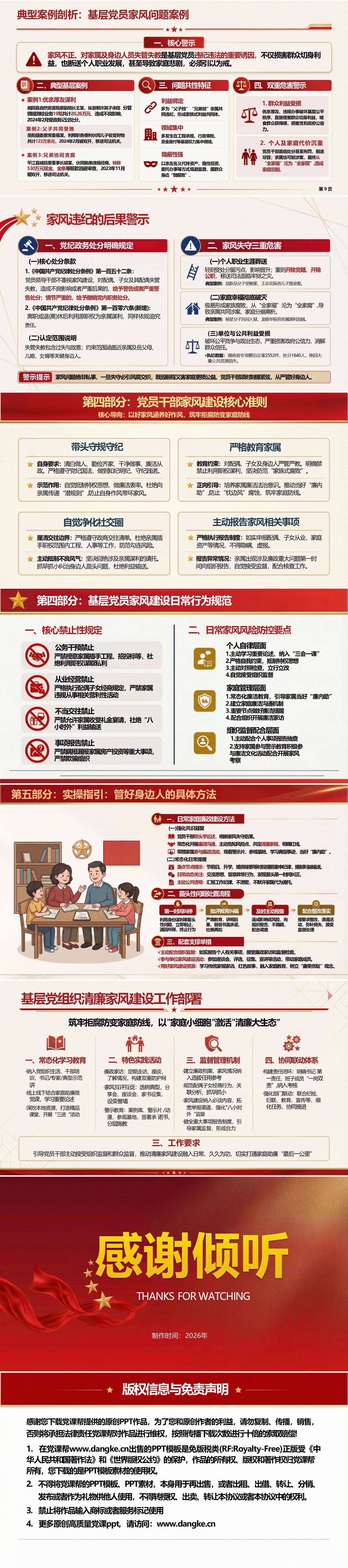 讲廉政家风党课PPT：涵养清廉家风 筑牢家庭防线（16页+配套讲稿）内容页预览