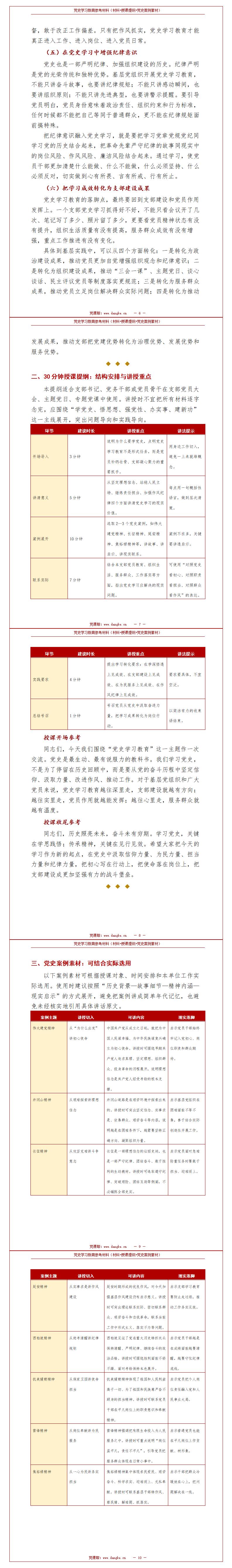 讲党史党课材料：党史学习教育参考材料（15页Word参考材料）内容页预览