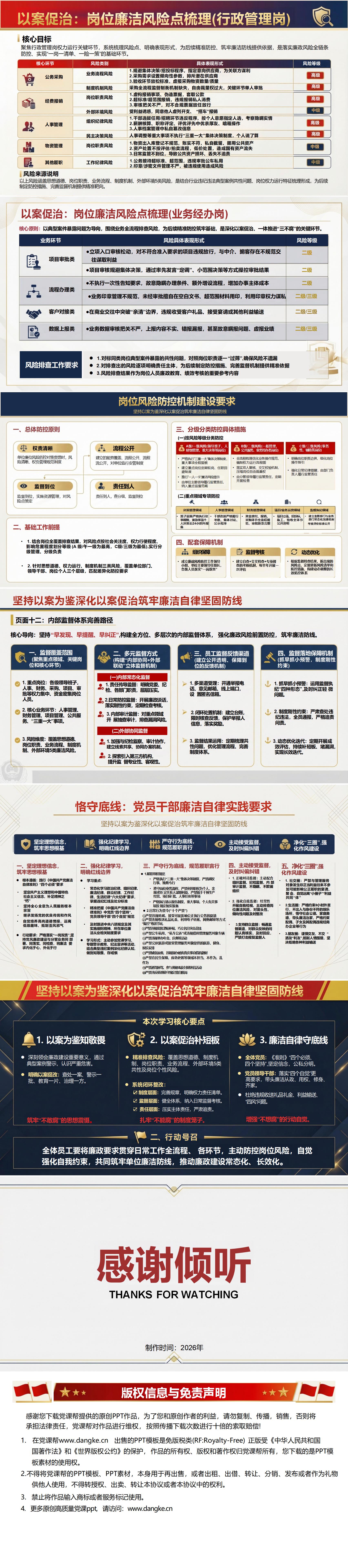 讲廉政党课PPT模板：坚持以案为鉴知敬畏 筑牢廉洁自律坚固防线（16页+配套讲稿）内容页预览