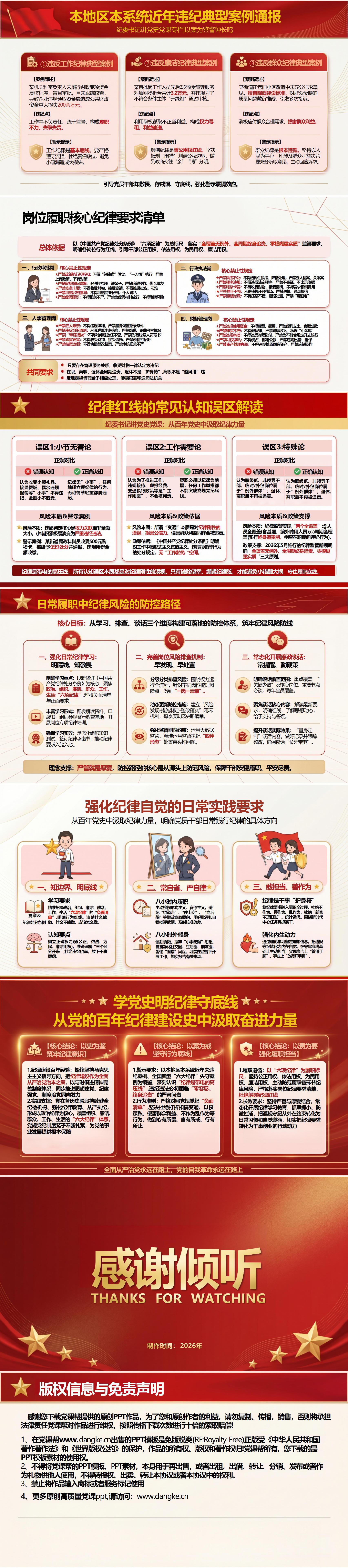 纪委书记讲党史党课下载：从百年党史中汲取纪律力量（16页+配套讲稿）内容页预览