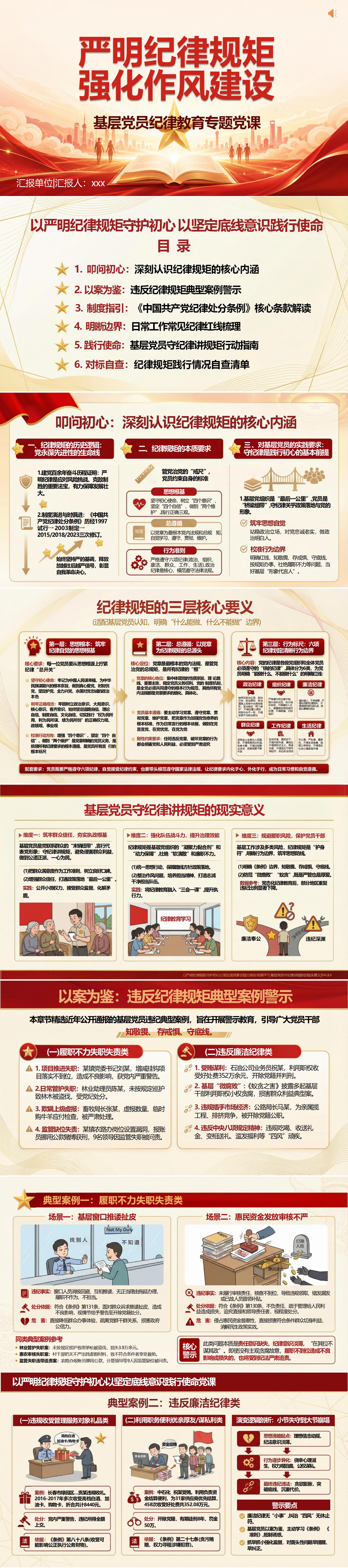 纪委书记讲纪律党课下载：严明纪律规矩 强化作风建设（17页+配套讲稿）封面预览