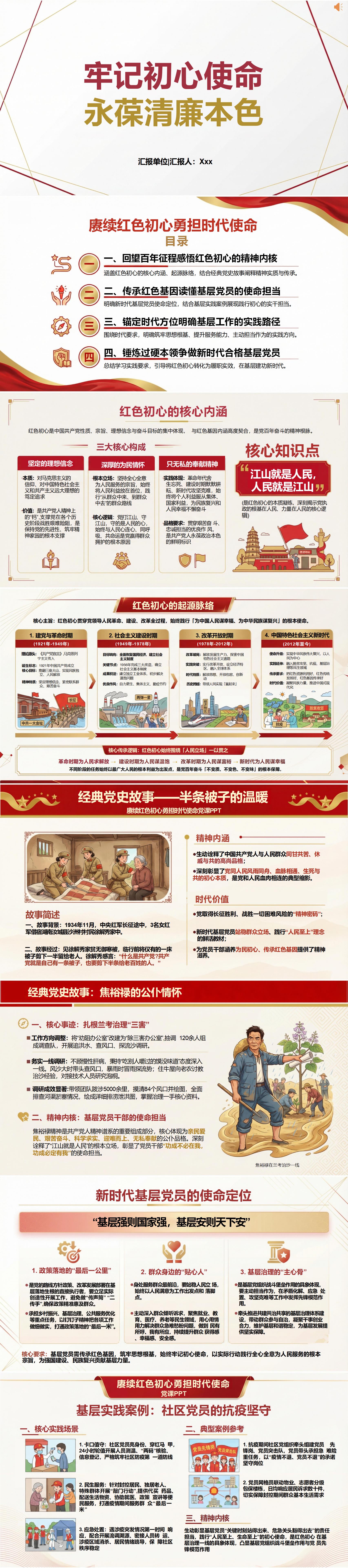 七一纪委书记讲党课下载：牢记初心使命 永葆清廉本色（16页+配套讲稿）封面预览
