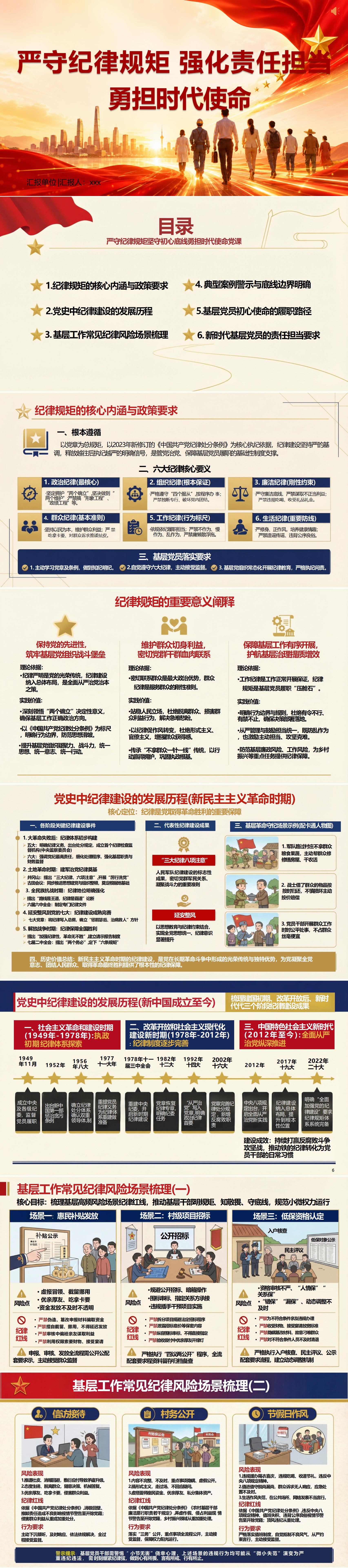 纪委书记讲党课PPT下载：严守纪律规矩 强化责任担当（16页PPT＋配套讲稿）封面预览