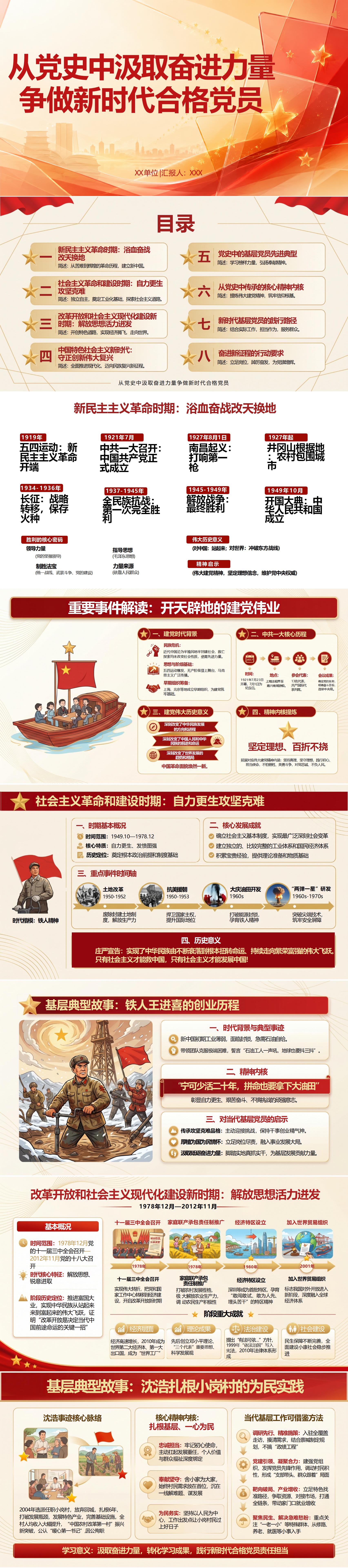 党员讲党史党课PPT下载：从党史中汲取奋进力量（16页+配套讲稿）封面预览