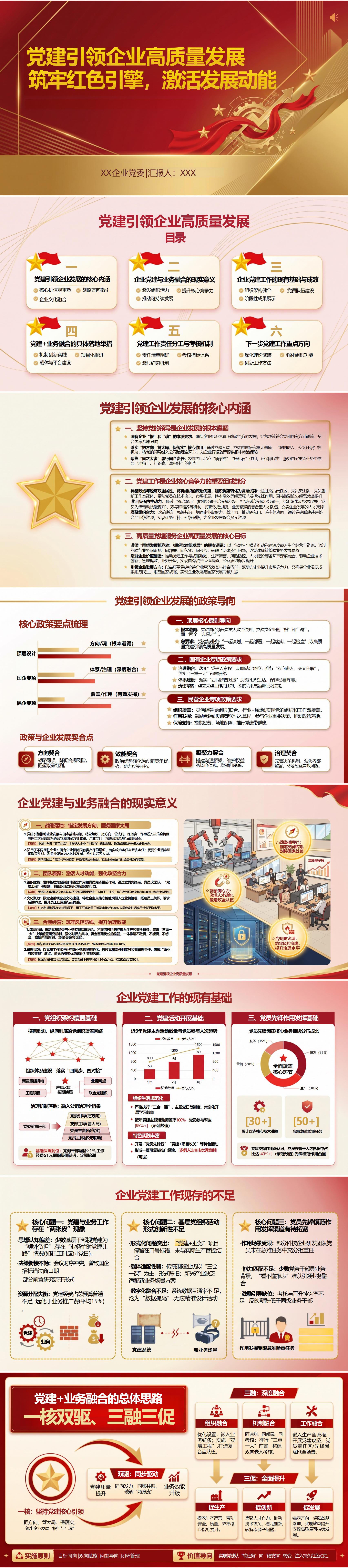 企业党员讲党课PPT下载：党建引领企业高质量发展（16页+配套讲稿）封面预览