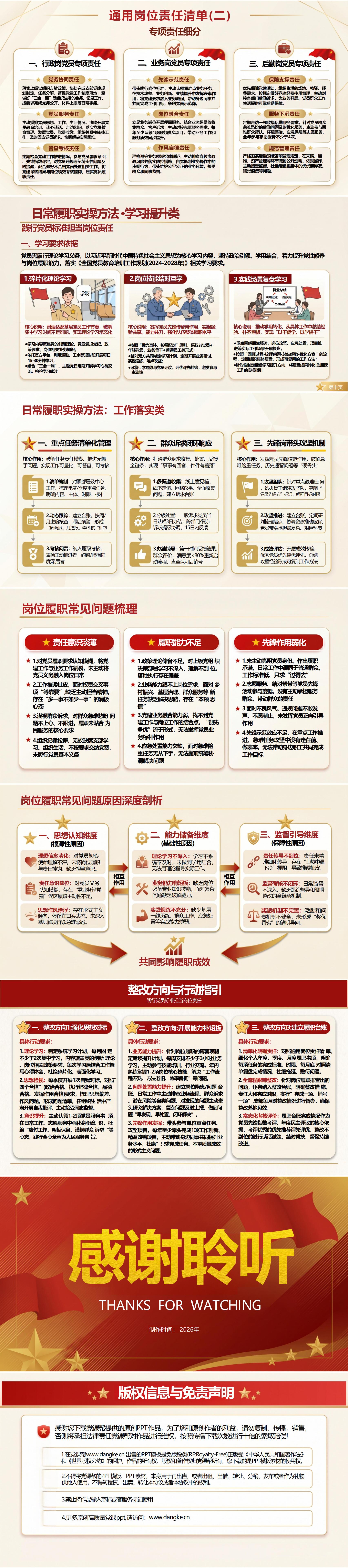 普通党员讲党课PPT下载：践行党员标准 担当岗位责任（16页+配套讲稿）内容页预览
