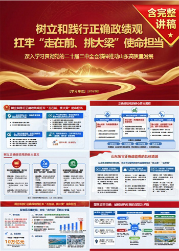 正确政绩观学习PPT下载：扛牢走在前挑大梁使命担当（16页+配套讲稿）