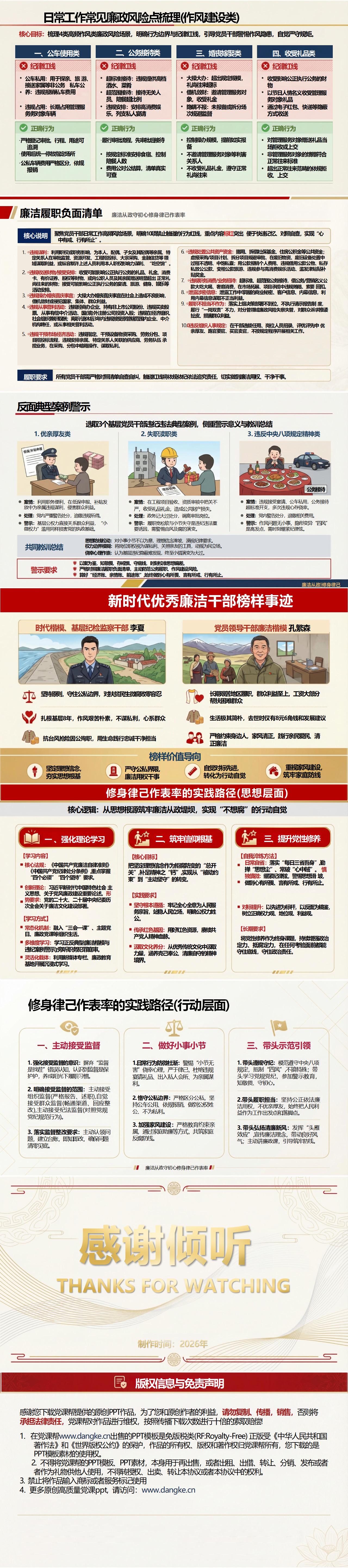 廉洁从政讲廉政党课PPT下载：廉洁从政守初心修身律己作表率（16页+配套讲稿）内容页预览