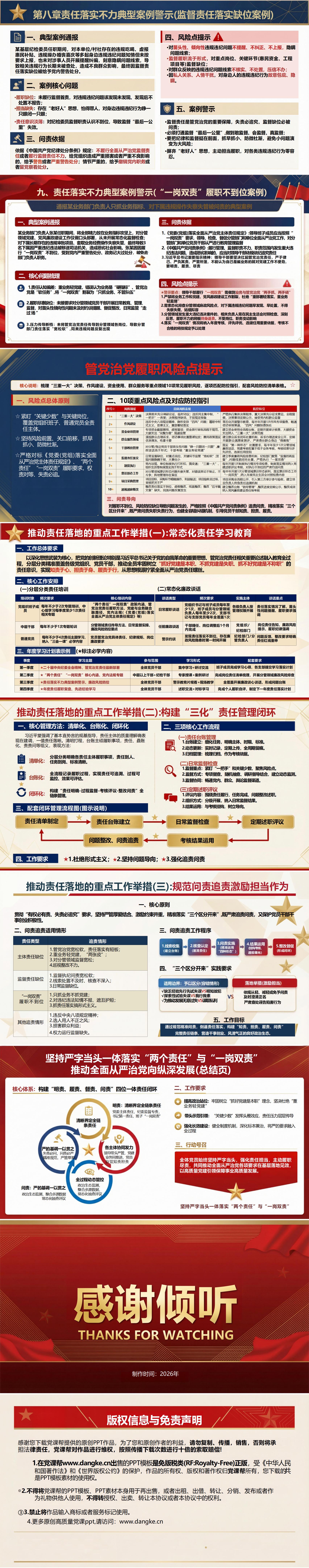两个责任讲廉政党课PPT下载：坚持严字当头落实一岗双责（18页+配套讲稿）内容页预览