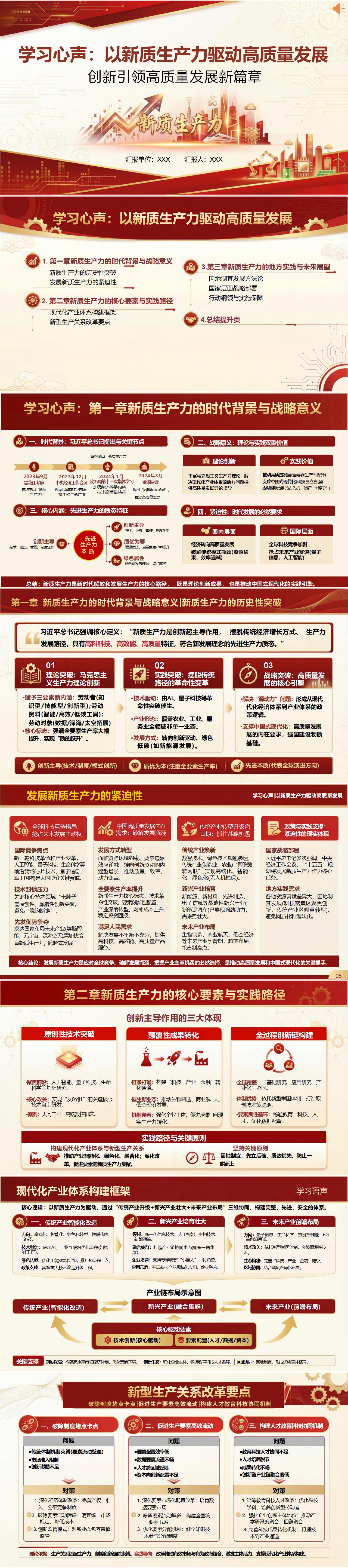 新质生产力领导干部讲党课PPT下载：以新质生产力驱动高质量发展（15页+配套讲稿）封面预览