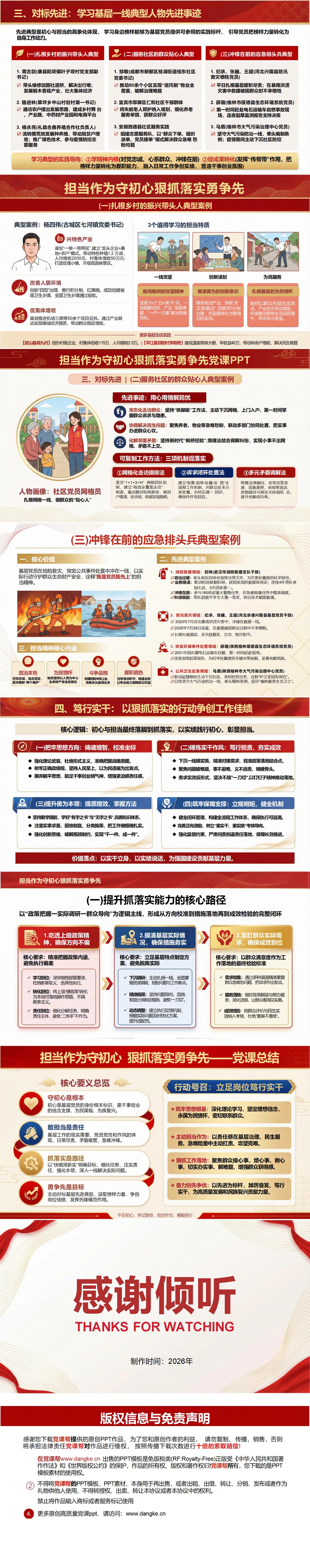 纪委书记讲担当作为党课PPT下载：担当作为守初心狠抓落实勇争先（17页+配套讲稿）内容页预览
