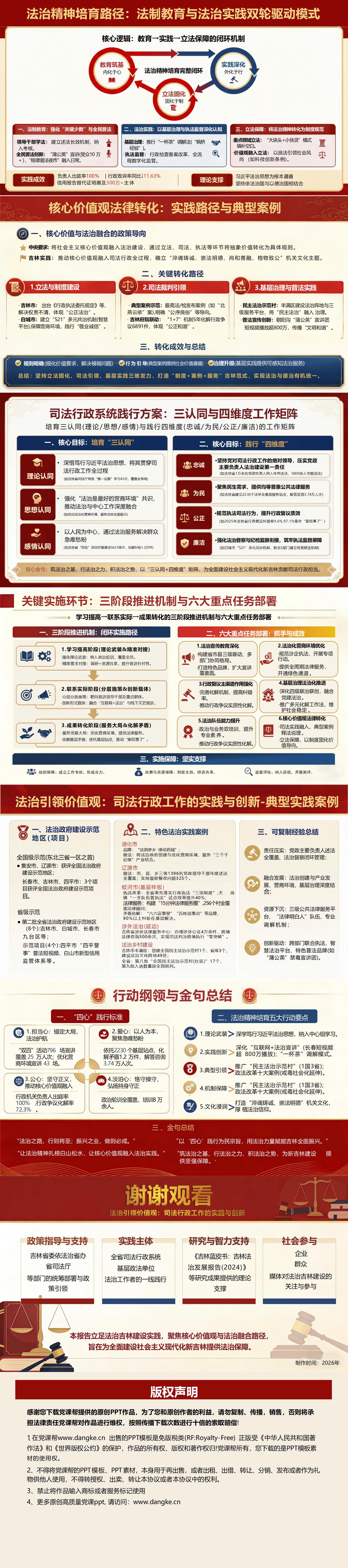 纪委书记讲法治建设党课PPT下载：法治引领价值观司法行政工作的实践与创新（16页+配套讲稿）内容页预览