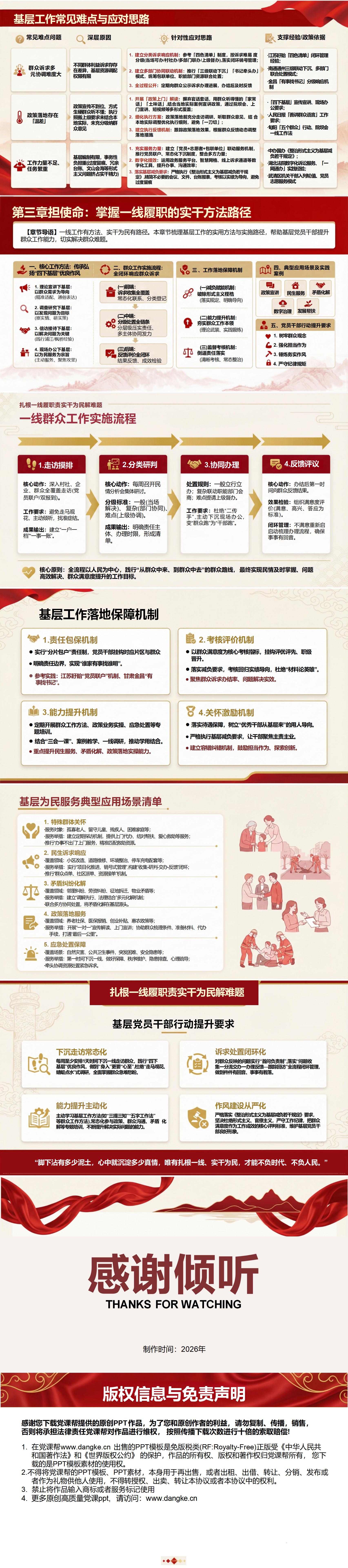 纪委书记讲基层党课PPT下载：扎根一线履职责实干为民解难题（16页+配套讲稿）内容页预览