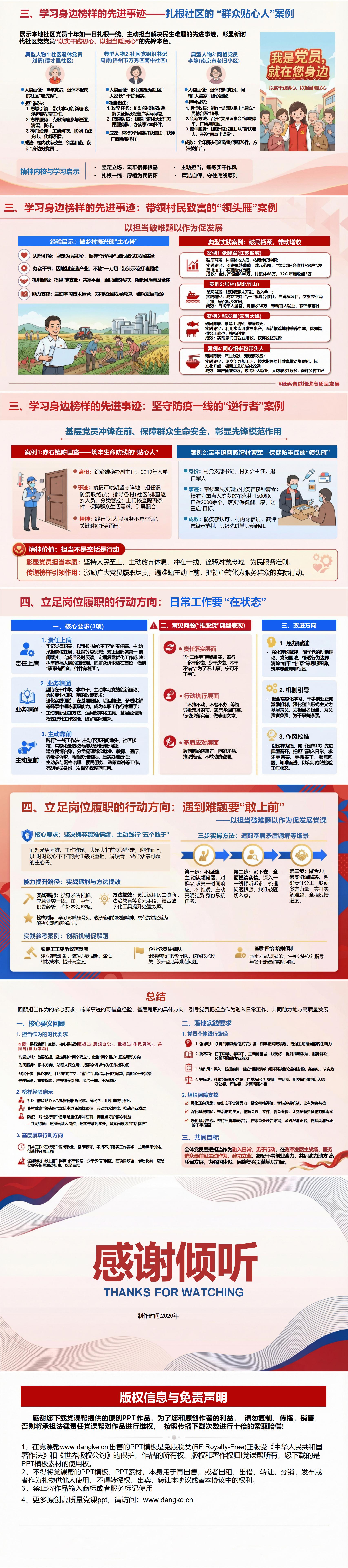 党员担当作为讲党课PPT下载：以担当破难题以作为促发展（16页+配套讲稿）内容页预览