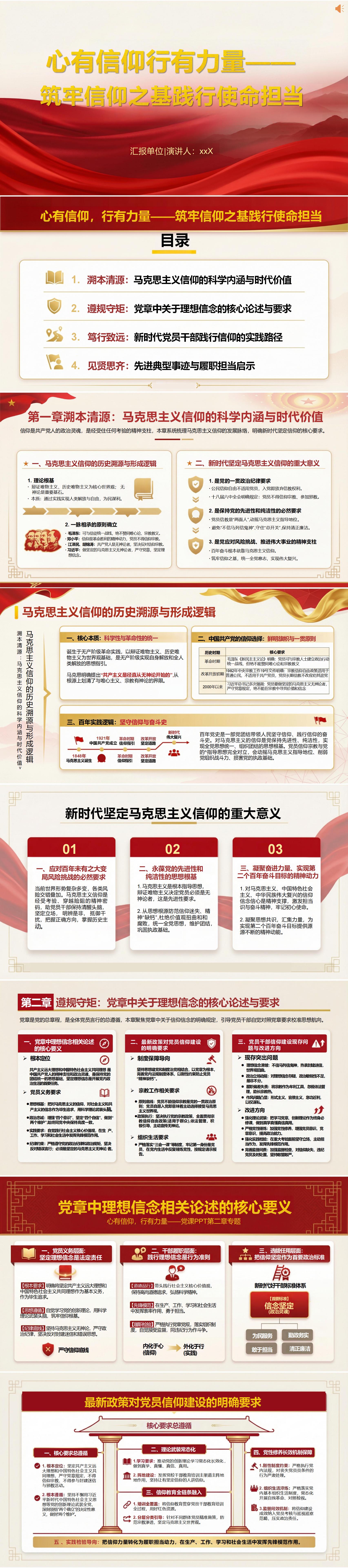 领导干部讲信仰教育党课PPT下载：心有信仰行有力量（16页+配套讲稿）封面预览