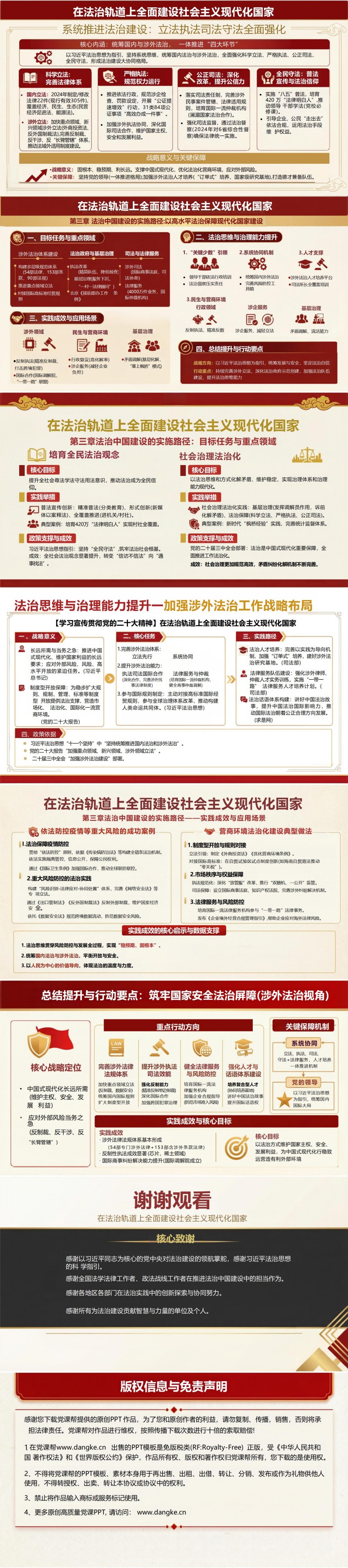 讲党课PPT模板和讲稿：在法治轨道上全面建设社会主义现代化国家（16页+配套讲稿）内容预览2