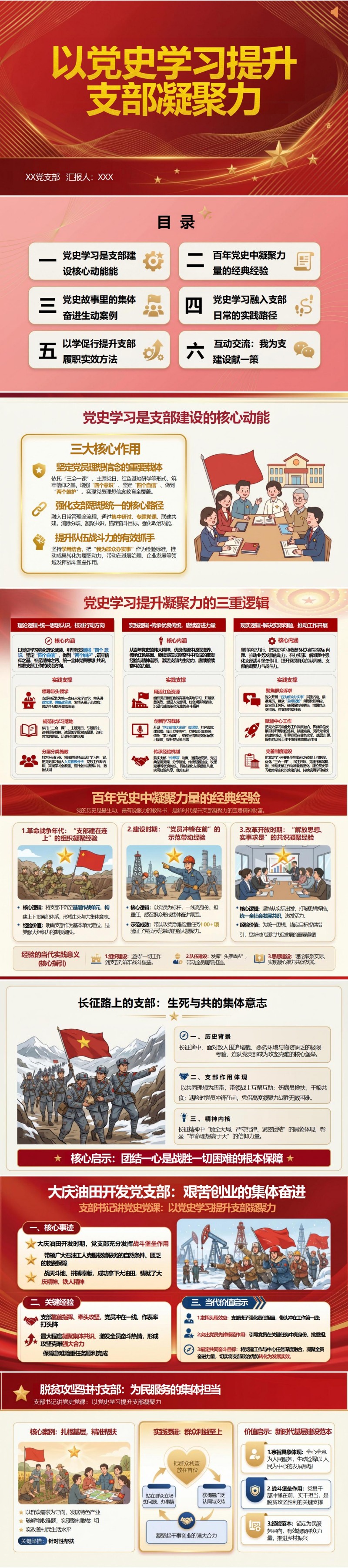 支部书记讲党史党课PPT：以党史学习提升支部凝聚力（17页+配套讲稿）封面图1