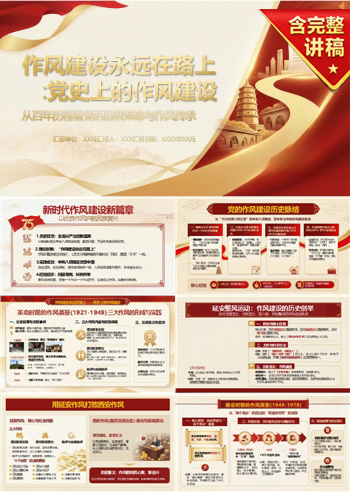纪委书记讲党史作风建设党课PPT下载：作风建设永远在路上（17页+配套讲稿）