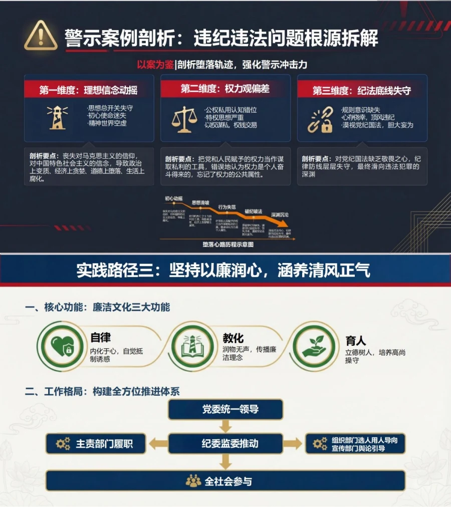 纪委书记讲廉洁警示教育党课PPT下载：正面引导与反面警示相结合筑牢拒腐防变堤坝（16页+配套讲稿）内容预览1