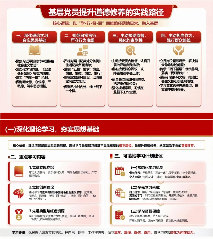 支部书记讲道德修养党课PPT下载：提升道德修养永葆党员政治本色（16页+配套讲稿）内容预览1