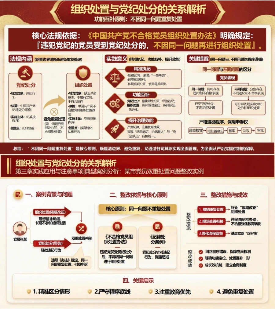 党员讲组织处置与党纪处分党课PPT下载：解析两者关系与适用边界（14页+配套讲稿）内容预览1