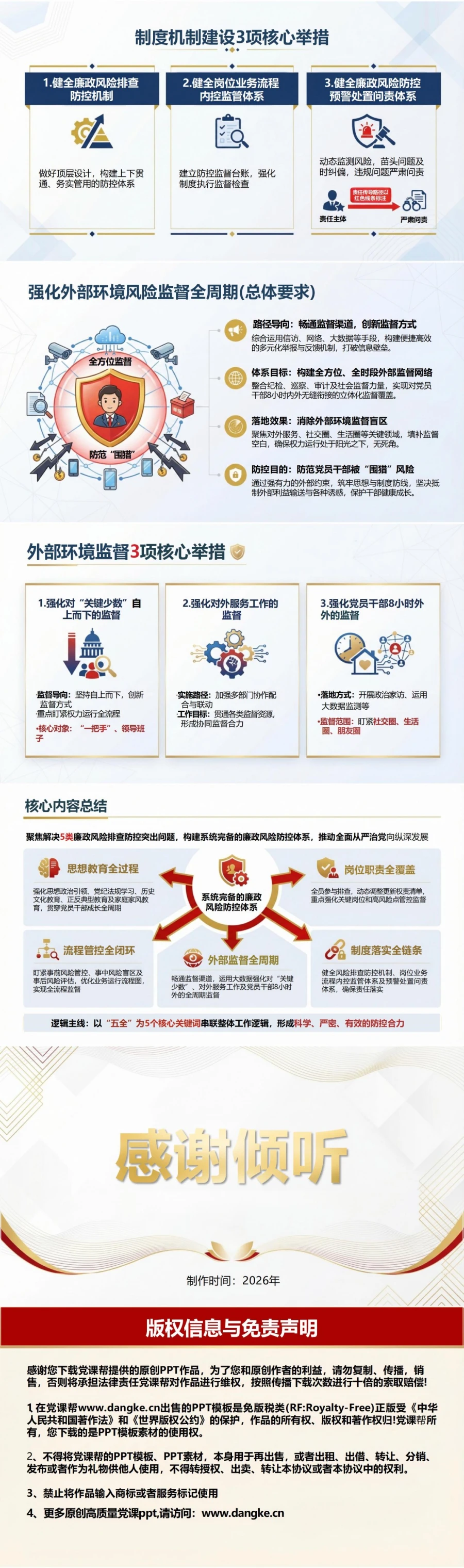党员讲廉政风险防控党课PPT下载：强化五全举措筑牢廉政防线（16页+配套讲稿）内容预览2