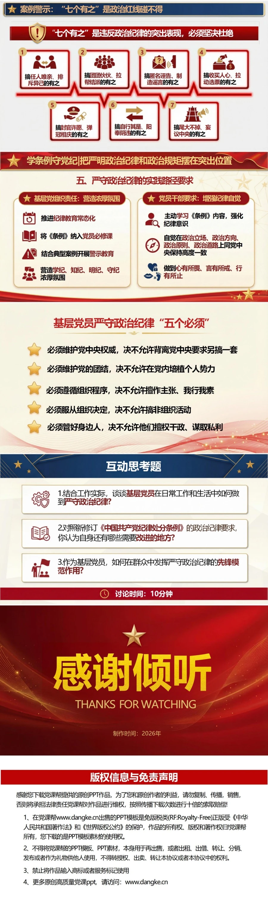 政治纪律和政治规矩讲党课PPT下载：学条例守党纪严明纪律要求（16页+配套讲稿）内容预览2