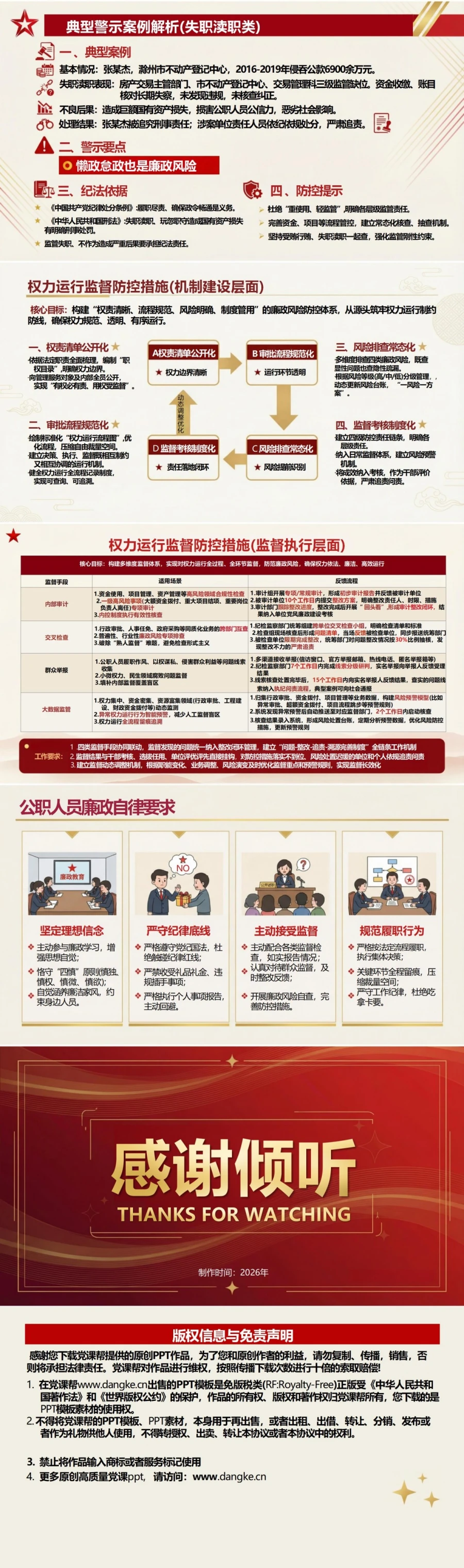 重点领域廉政风险讲党课 PPT 下载：筑牢权力运行监督防线（16页+18页配套讲稿）内容预览2