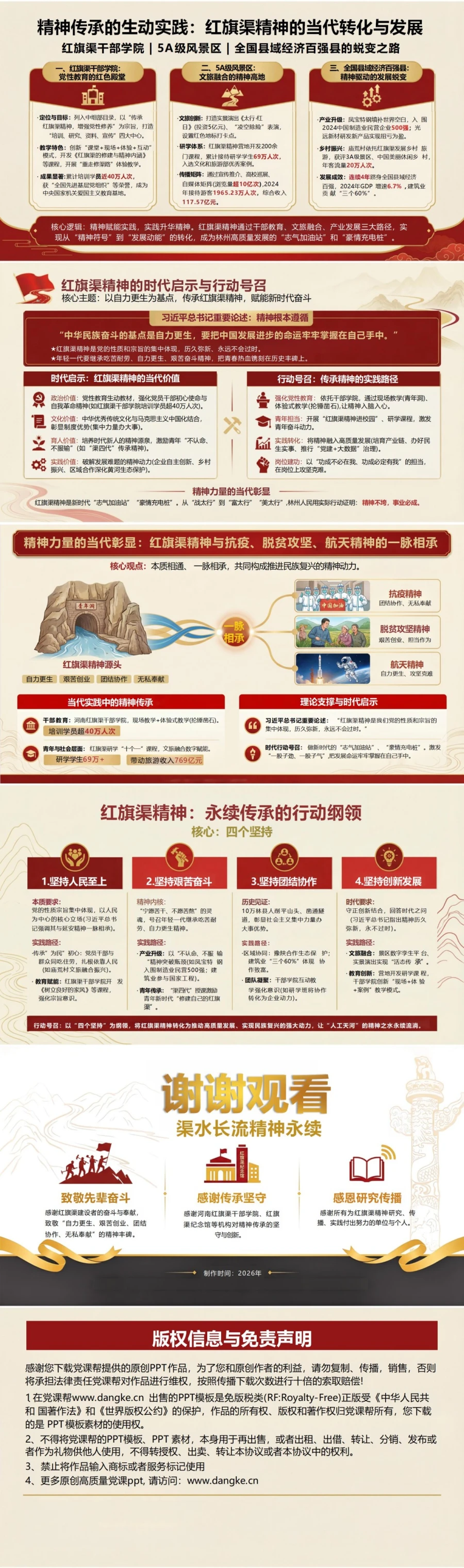 党员讲红旗渠精神党课PPT下载：渠水长流 追梦不休（16页+配套讲稿）内容预览2