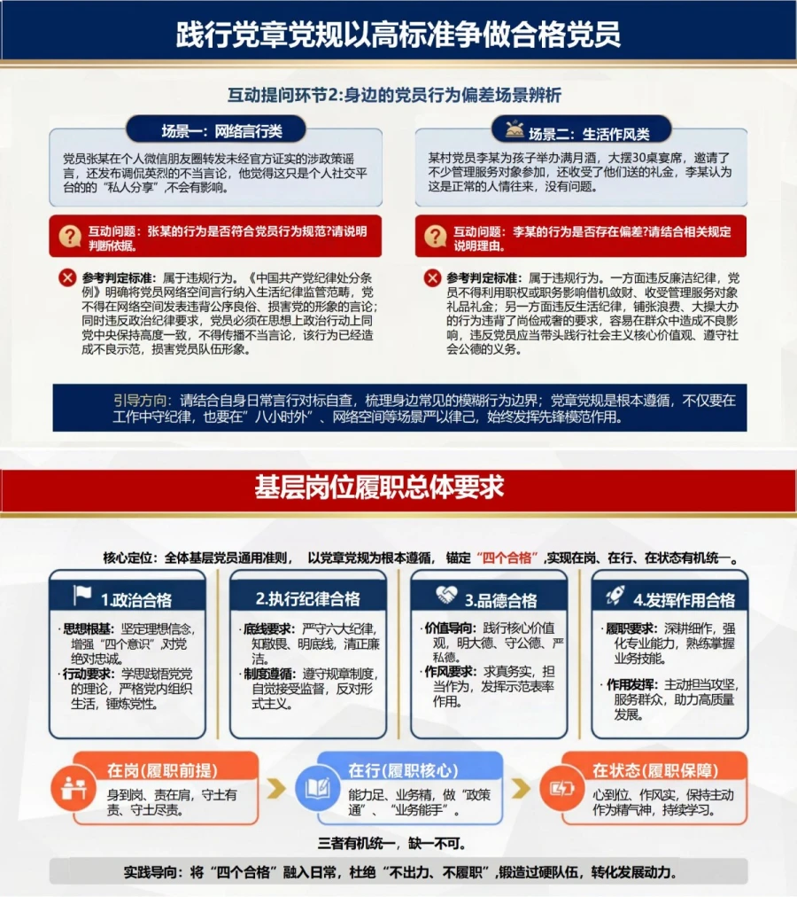党章党规讲党课PPT下载：践行党章党规争做合格党员（16页+配套讲稿）内容预览1