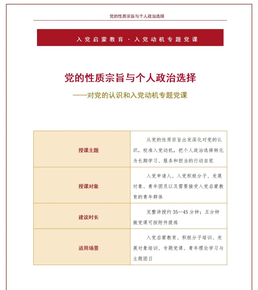 对党的认识和入党动机PPT：党的性质宗旨与个人政治选择｜课件+讲稿讲稿预览1
