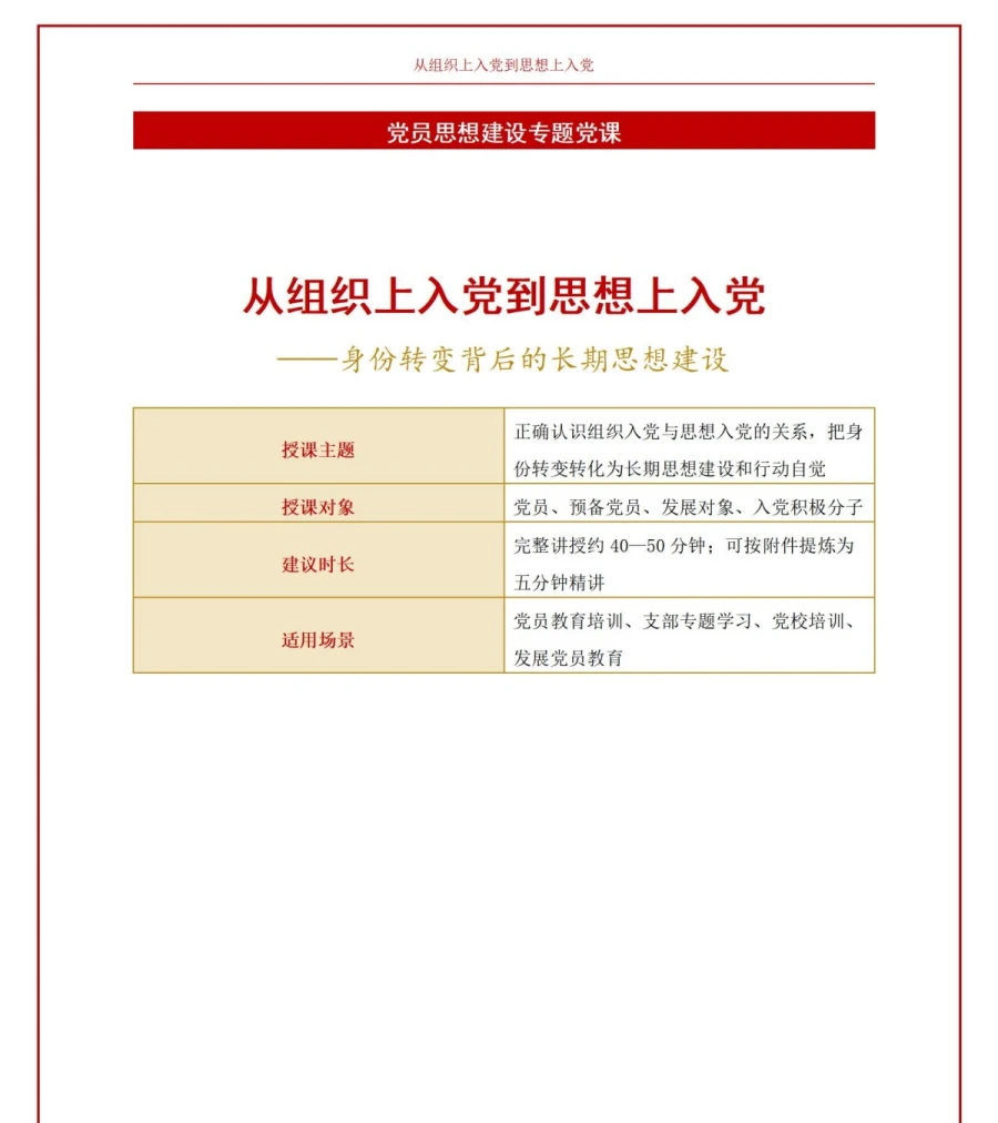 从组织上入党到思想上入党PPT：身份转变背后的长期思想建设｜课件+讲稿讲稿预览1