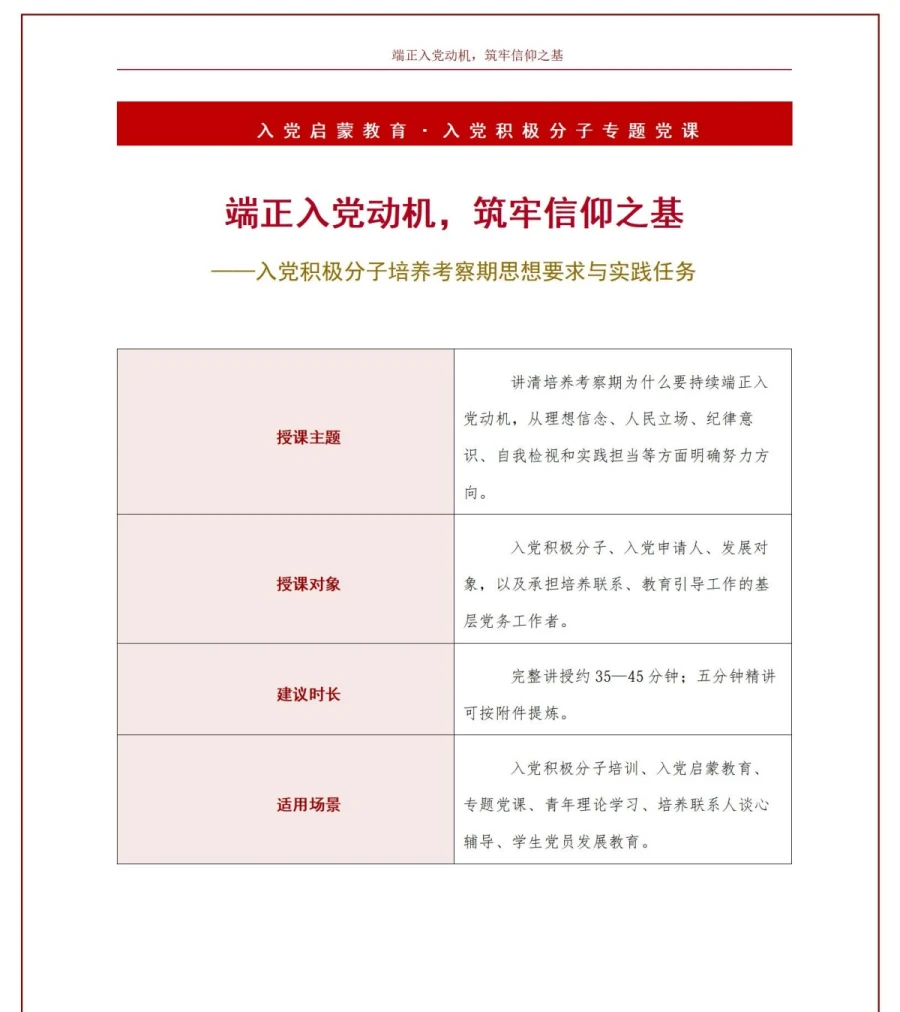 入党积极分子如何端正入党动机PPT：培养考察期的思想要求与实践任务｜课件+讲稿讲稿预览1