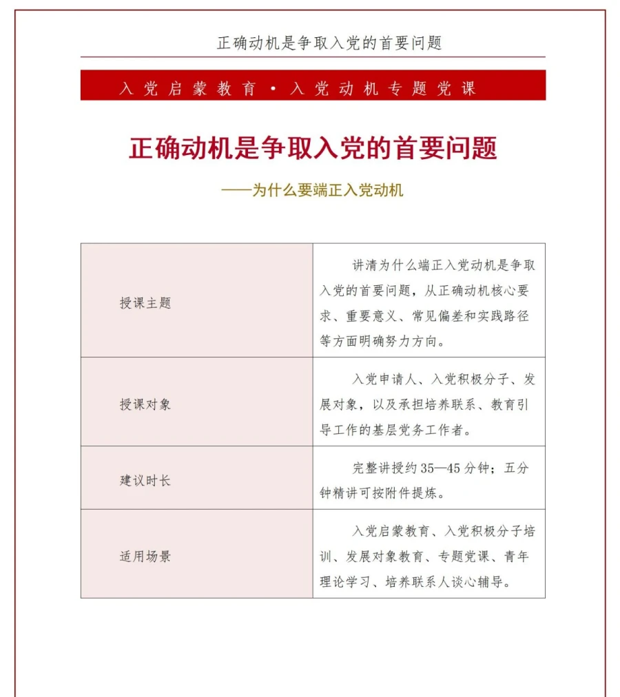 为什么要端正入党动机PPT：正确动机是争取入党的首要问题｜课件+讲稿讲稿预览1