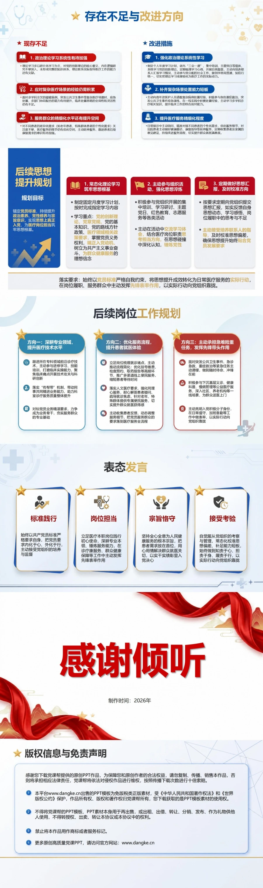 医务人员入党积极分子工作汇报PPT：在医疗服务中展现岗位担当｜汇报+讲稿内容预览2