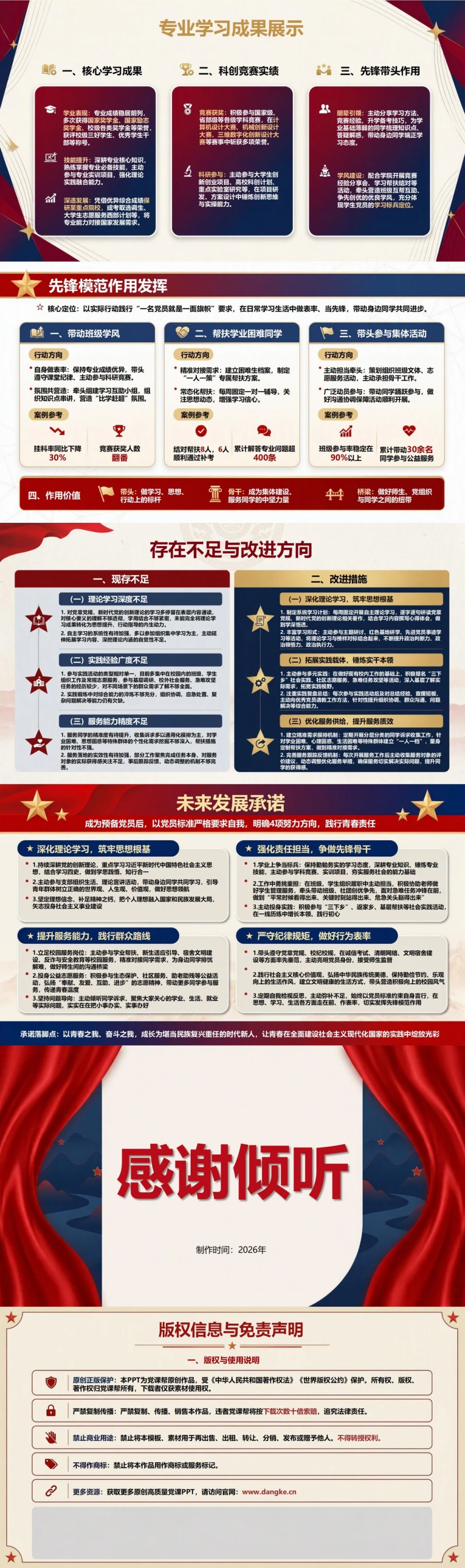 大学生入党发展对象答辩PPT：用校园成长回应党员标准｜课件+讲稿内容预览2