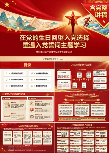 七一重温入党誓词PPT：在党的生日回望个人入党选择｜课件+讲稿