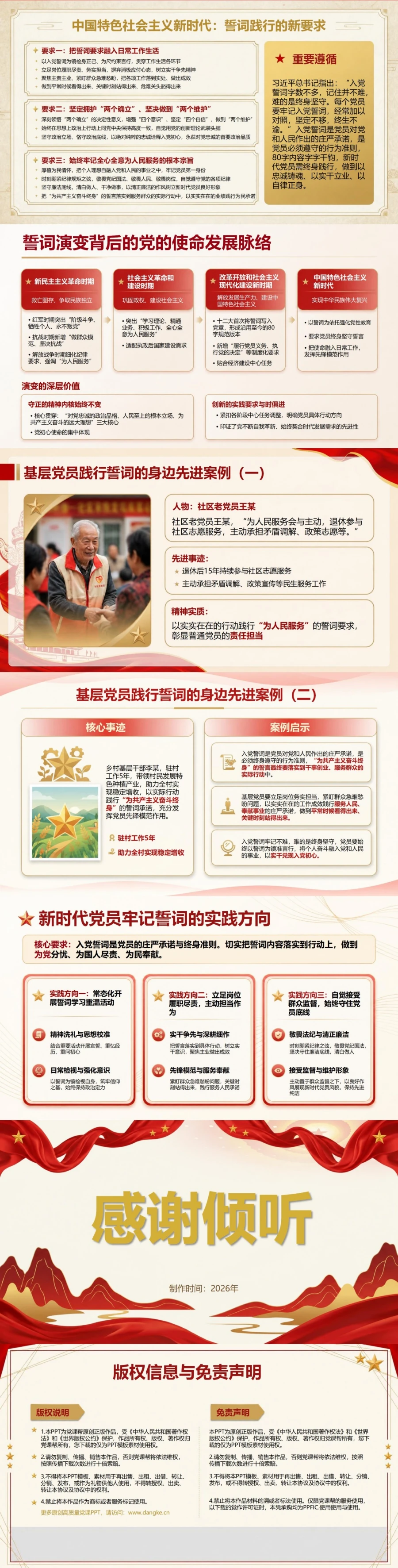 重温入党誓词历史演变PPT：从誓词变化认识党的使命发展｜课件+讲稿内容预览2