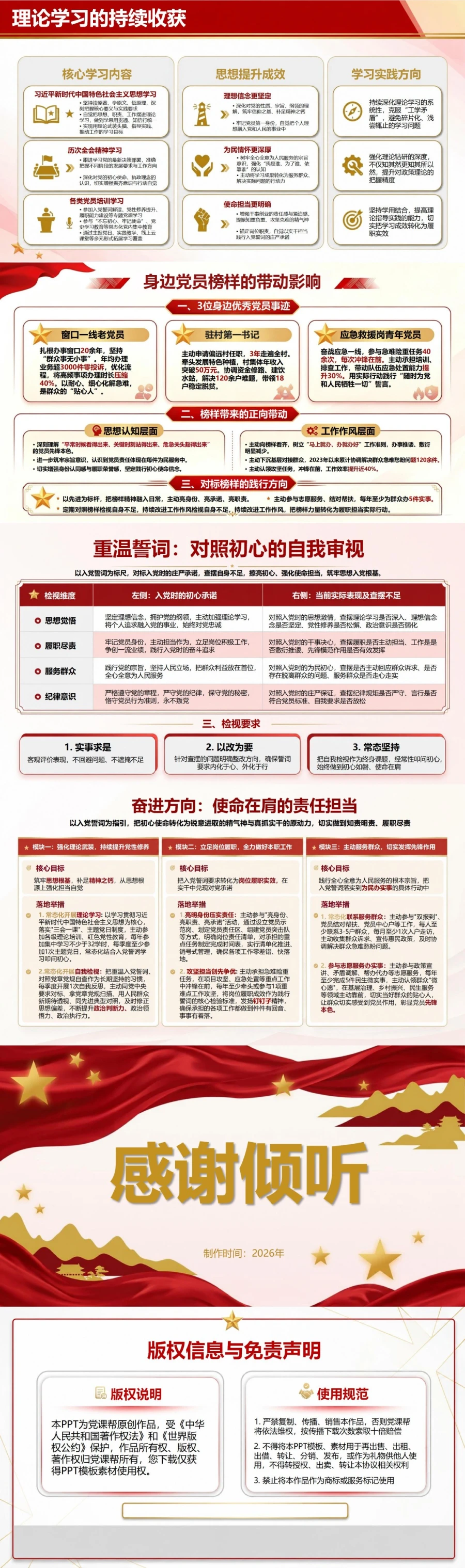 重温入党誓词心得体会PPT：从入党经历讲清个人思想变化｜课件+讲稿内容预览2