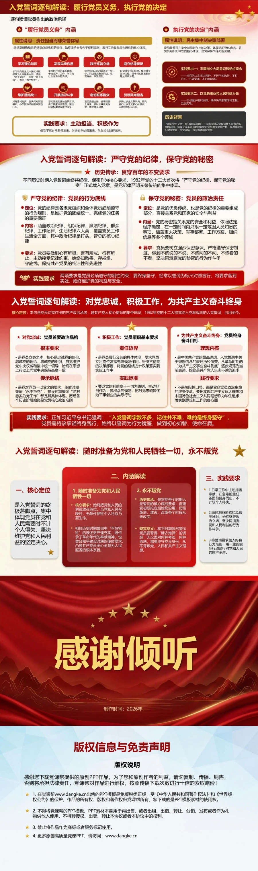 重温入党誓词内容解读PPT：逐句读懂党员作出的政治承诺｜课件+讲稿内容预览2