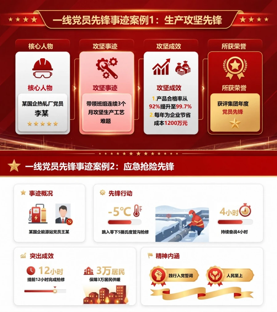 国企党员重温入党誓词PPT：在生产经营一线兑现党员承诺｜课件+讲稿内容预览1