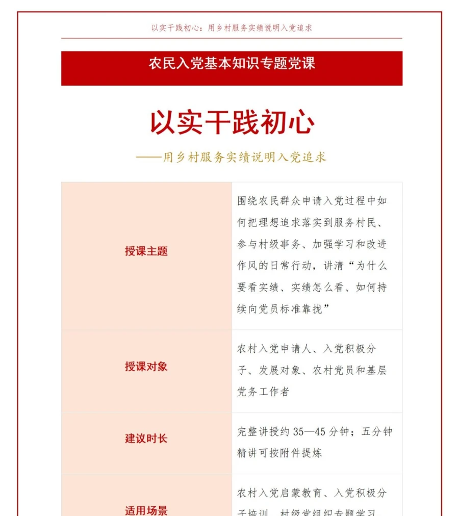 农民入党基本知识PPT：用乡村服务实绩说明入党追求｜课件+讲稿讲稿预览1