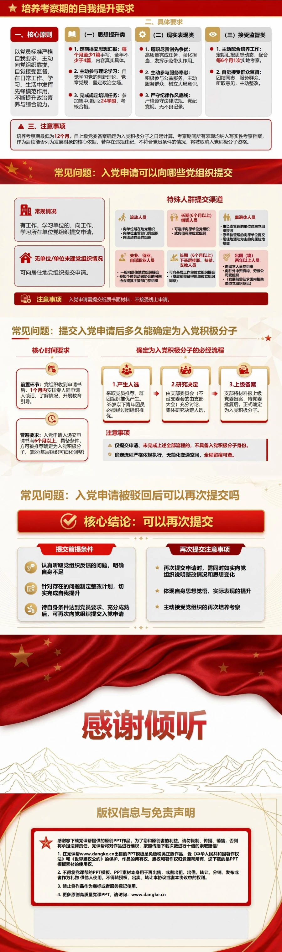 入党申请基本知识PPT：理解向党组织提出申请的政治含义｜课件+讲稿内容预览2