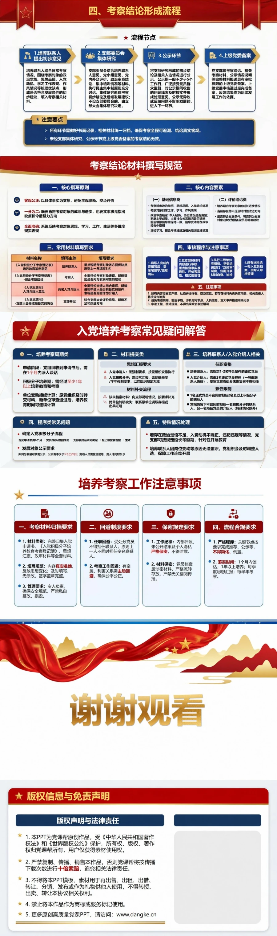 入党培养考察基本知识PPT：在日常表现中接受组织检验｜课件+讲稿内容预览2