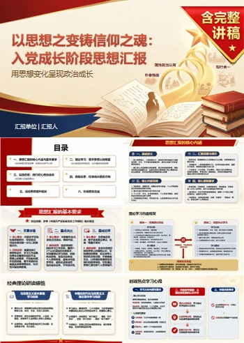 入党思想汇报基本知识PPT：用思想变化呈现政治成长｜课件+讲稿