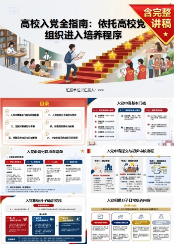 大学生入党申请流程PPT：申请培养与毕业转接｜课件+讲稿