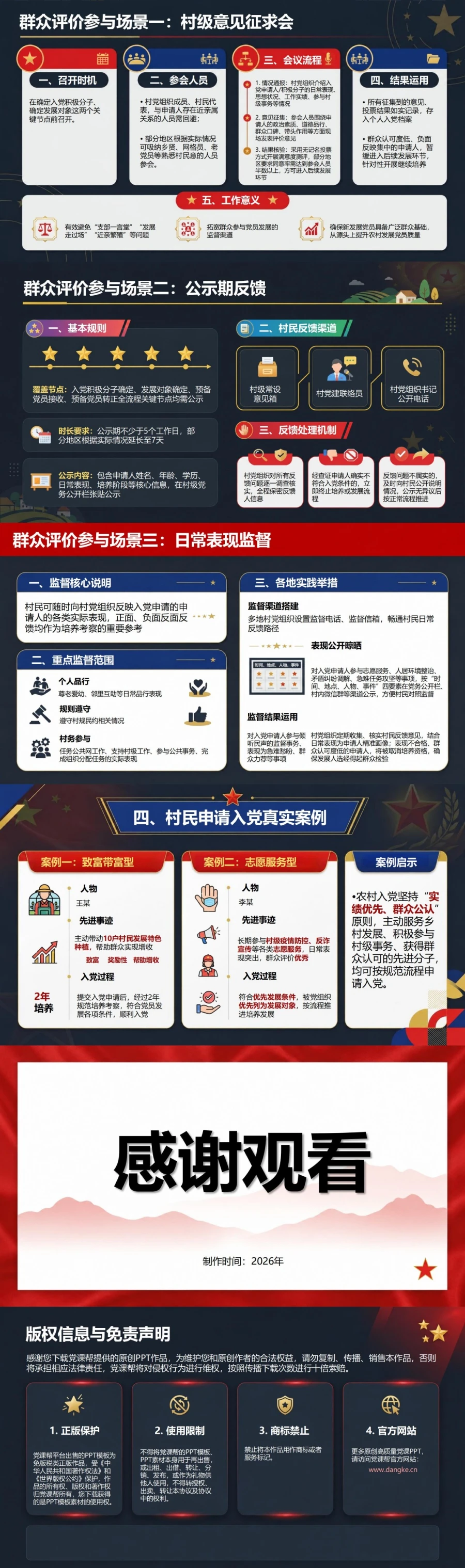 农村入党申请流程PPT：在村党组织培养中接受群众检验｜课件+讲稿内容预览2