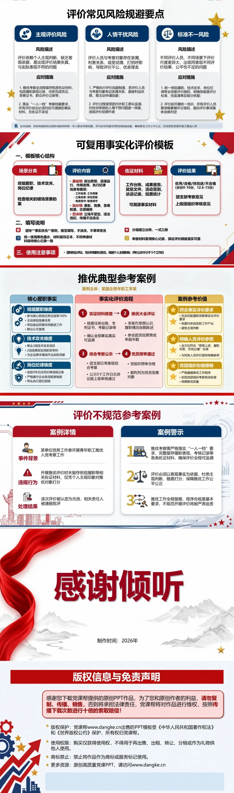 国企推优入党流程PPT：青年职工岗位表现评价｜课件+讲稿内容预览2